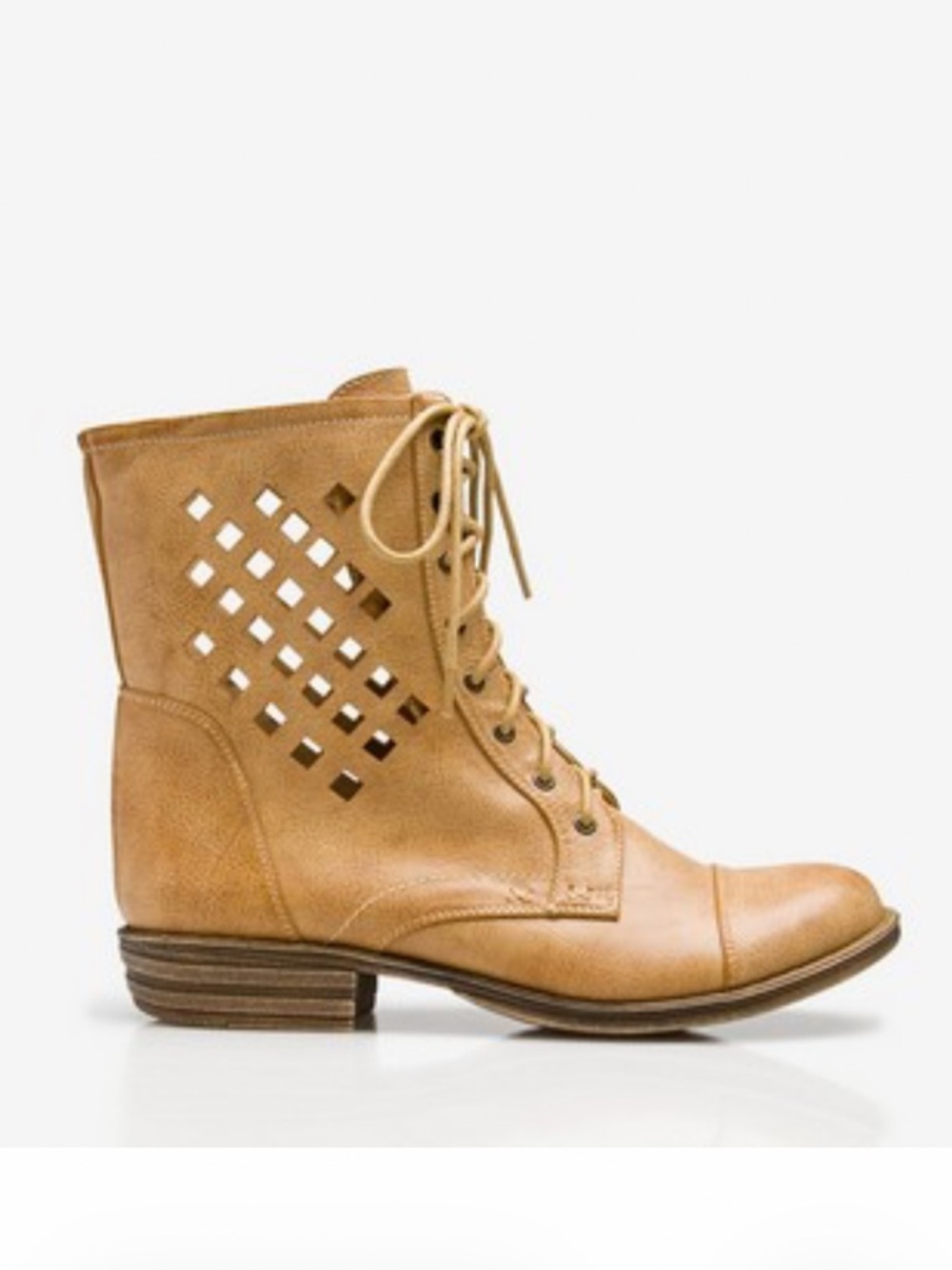 NWOT Forever 21 Tan Size 9 Lace-Up Cutout Ankle Boot